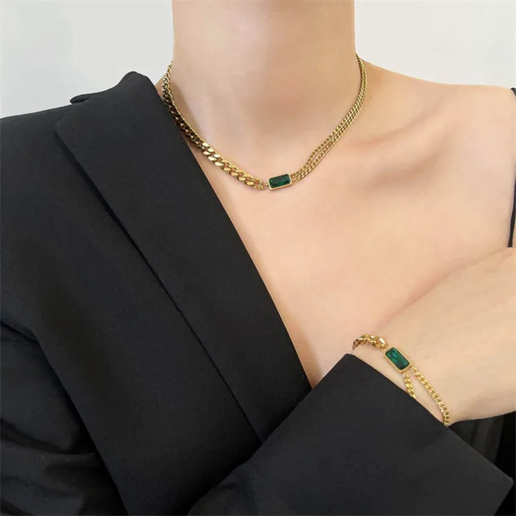 Emerald Groove Bracelet