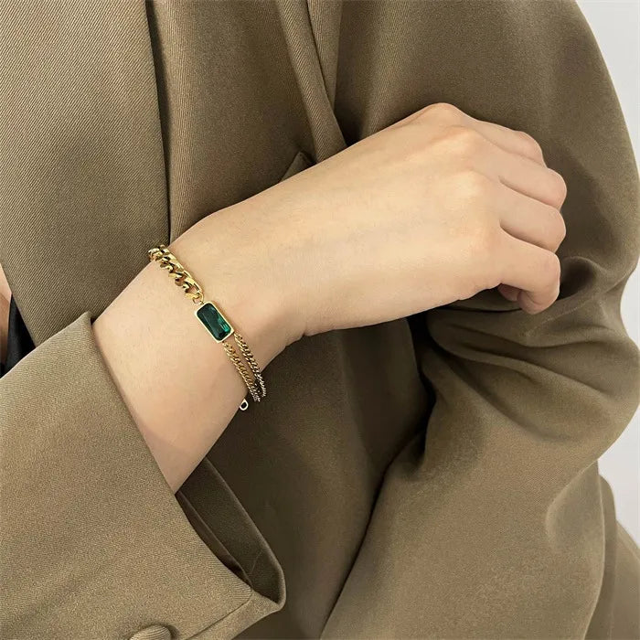 Emerald Groove Bracelet